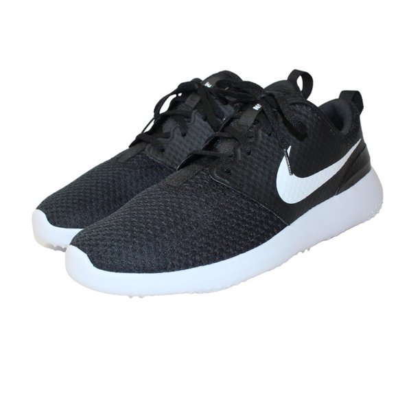 Nike Air Roshe Spikeless Golf Shoes Black/White Men's 10.5 NEW! - Picture 1 of 11